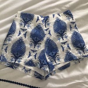 Blue lace shorts